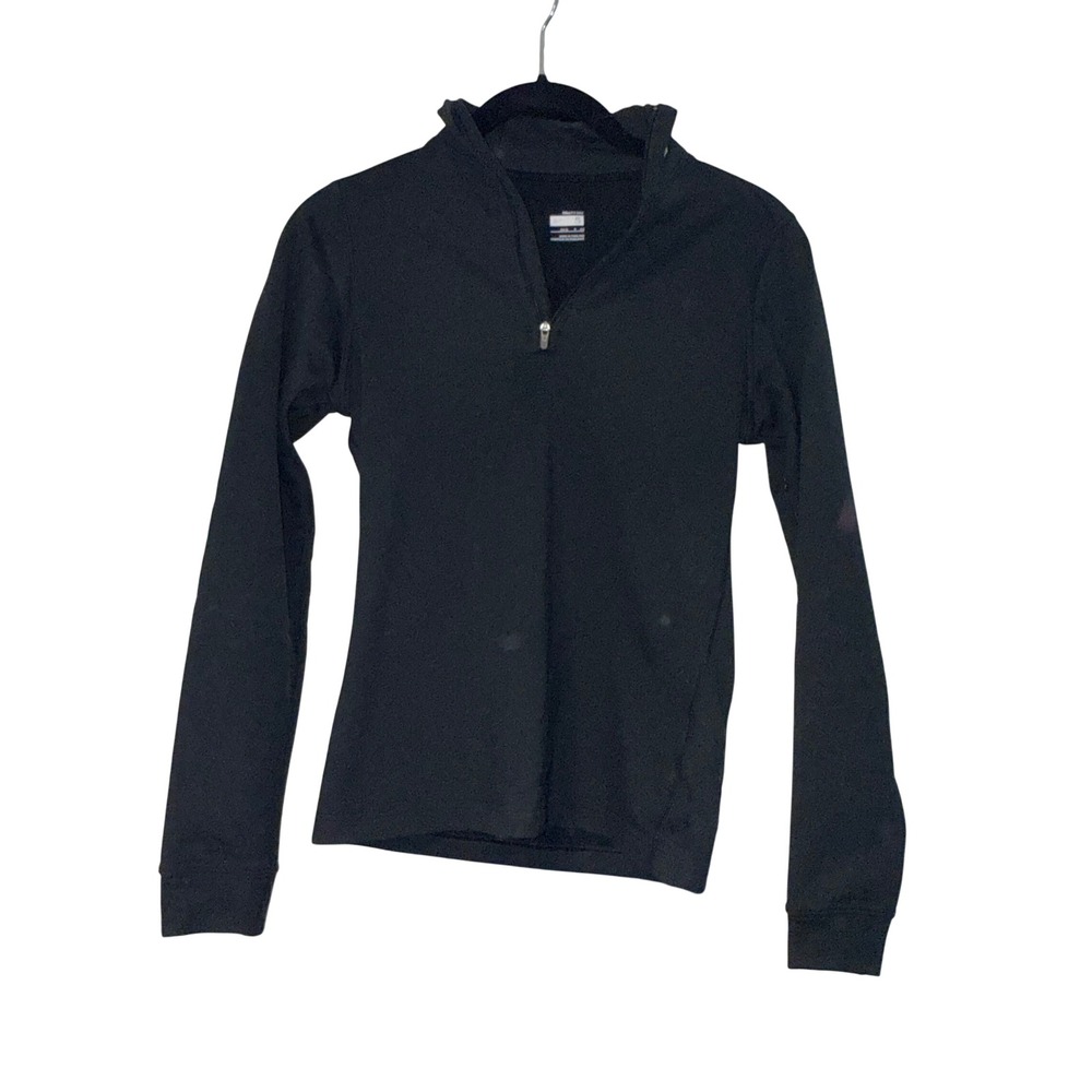 Nike Quarter Zip Pullover Womens Small Black Fit Dry Polyester Blend